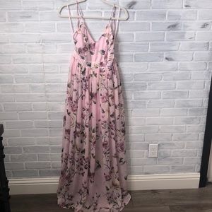 Pink Lily Backless Floral Dress